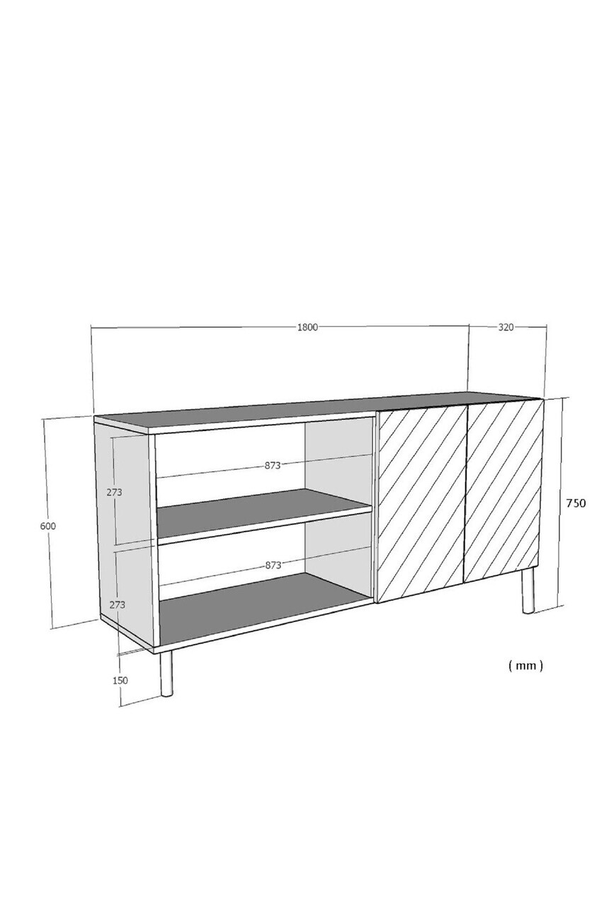 Consola, Hanah Home, Rany 180, 180x75x32 cm, Alb / Argintiu — imaginea 7