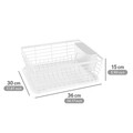 Scurgator de vase cu suport pentru tacamuri Drip, Wenko, 36x30x15 cm, metal/polipropilena, alb
