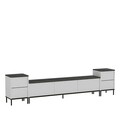 Comoda TV, Inarch, Imaj, 180x45.2x35 cm, PAL, Alb / Negru / Auriu