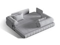 Canapea extensibila 3 locuri, Kemi, Cosmopolitan Design, 206x95x70 cm, tesatura boucle, gri