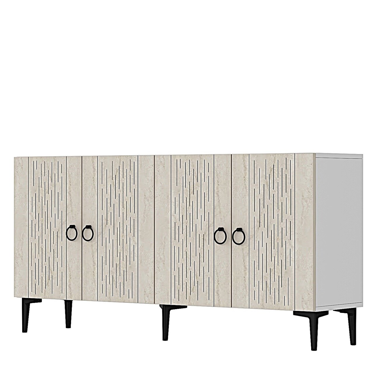 Consola, Hanah Home, Rain 150, 150x75x32 cm, PAL , Alb / Travertin - view 5