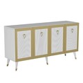 Consola, Olivia, Bare, 150x40x80 cm, PAL , Alb/Auriu