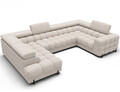 Coltar extensibil stanga 3 locuri ELTAP, LT-20BAF, Fectory, 346x205x93 cm, lemn/poliester, bej deschis