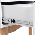 Masa de toaleta cu oglinda si scaun, Songmics, 80 x 40 x 128 cm, MDF/lemn de arbore de cauciuc