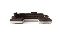 Coltar extensibil stanga 6 locuri ELTAP, Rod-21, Rodrigo, 345x202x90 cm, lemn/poliester, maro inchis/bej