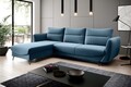 Coltar extensibil stanga 3 locuri ELTAP, LT-38SAV, Silva, 276x201x100 cm, lemn/poliester, albastru deschis