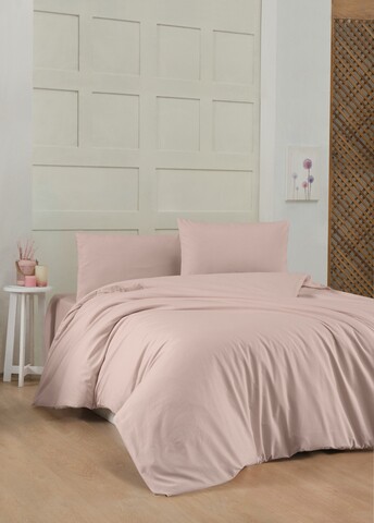 Lenjerie de pat dubla king quilt(fr) dusty rose, patik, 3 piese, 240x220 cm, bumbac ranforce, roz