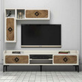 Comoda TV, Hommy Craft, Samba, 180x52x35 cm, Maro/Crem
