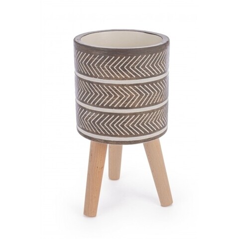Ghiveci, signal tripod, bizzotto, Ø22x23 cm, magneziu