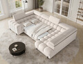 Coltar extensibil dreapta 3 locuri ELTAP, RT-20BAF, Fectory, 346x205x93 cm, lemn/poliester, bej deschis