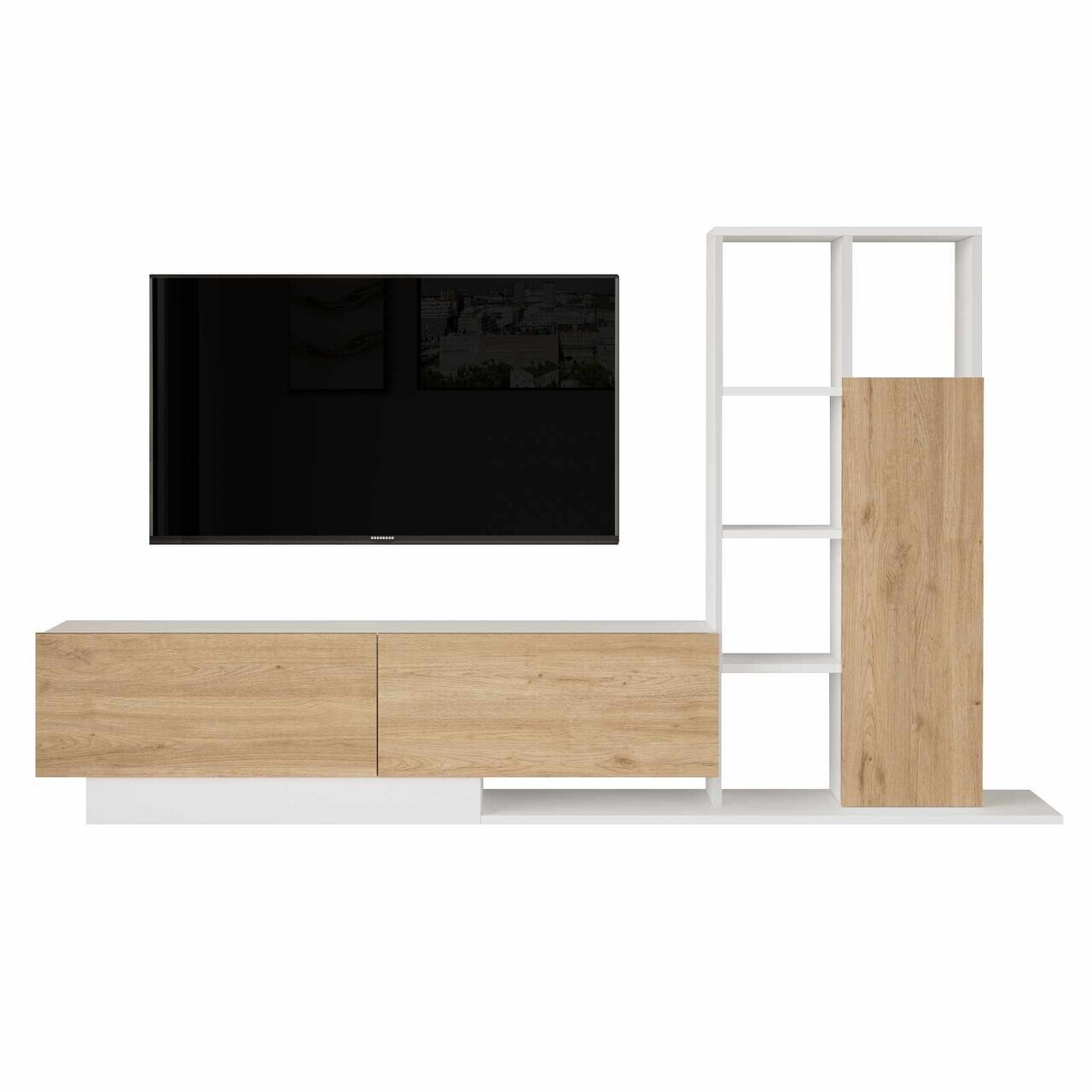 Comoda TV, Hanah Home, For1-Sw, 201.2x123.6x29.5 cm, PAL, Natural/Alb — imaginea 4