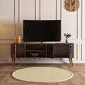 Comoda TV, Mezza, Exxen, 150x52x34 cm, Nuc / Antracit