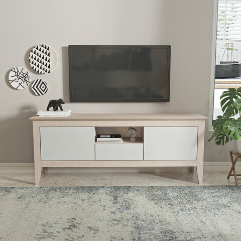 Comoda TV, Zena Home, Verde Modern, Bej/Alb