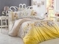 Lenjerie de pat pentru o persoana, 3 piese, 100% bumbac poplin, Hobby, Fiesta, galben