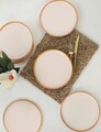 Set platouri servire desert, Keramika, 275KRM1903, Ceramica , Nu absoarbe apa, Crem / Aur