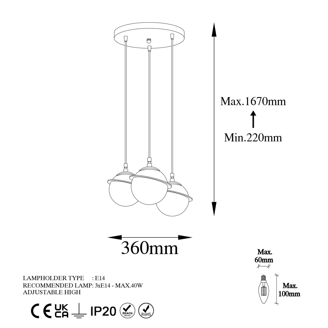 Lustra, Fulgor, 942FLG1647, Metal, Negru