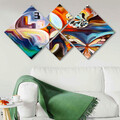 Set 4 tablouri decorative, 4MDF1327589420, MDF, Imprimat UV, Multicolor