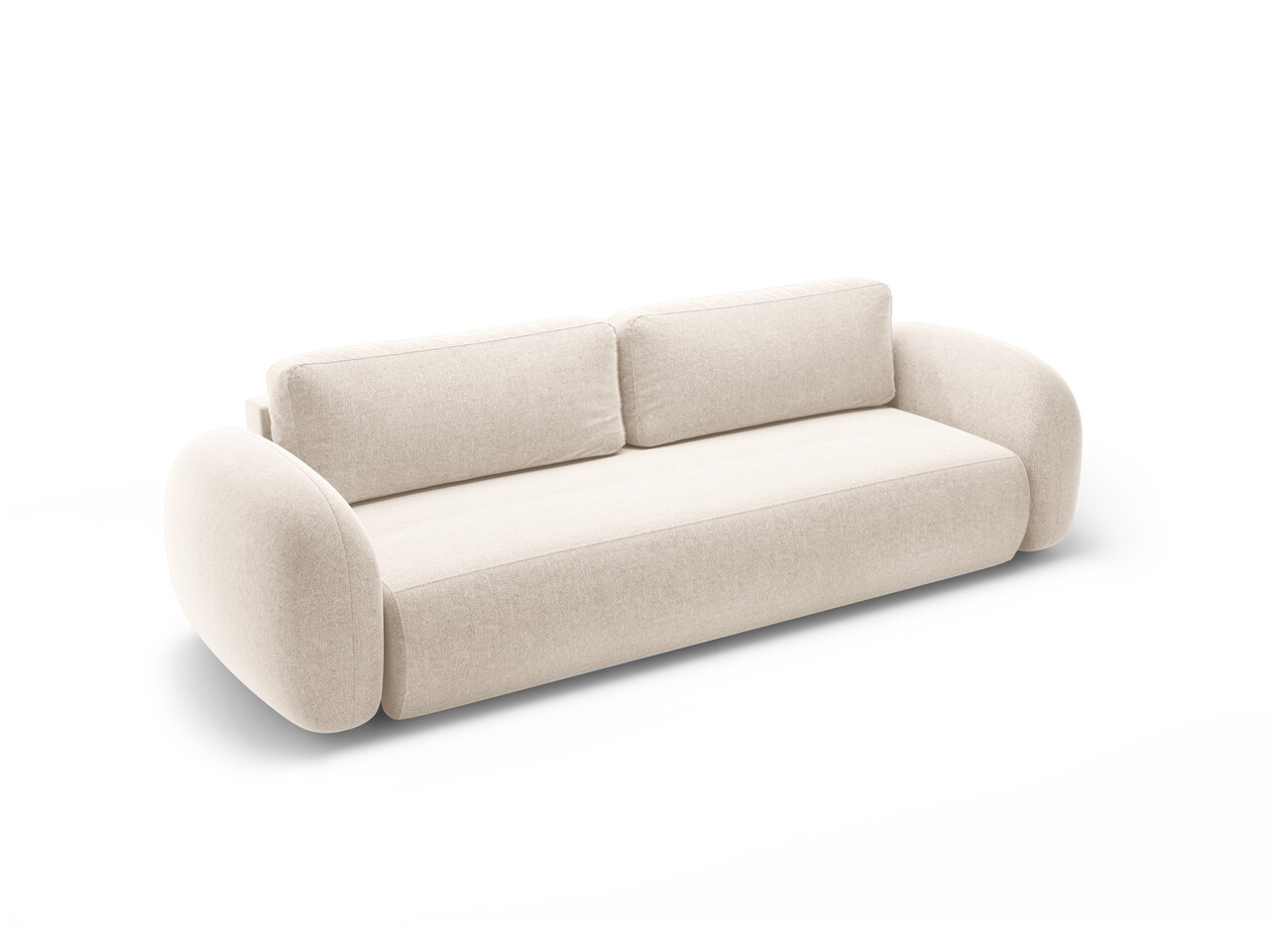 Canapea extensibila 3 locuri, Tonale, Cosmopolitan Design, 262x105x88 cm, tesatura chenille, bej deschis