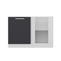 Dulap pentru bucatarie, Hanah Home, Minar, 120x82x56 cm, Alb / Antracit