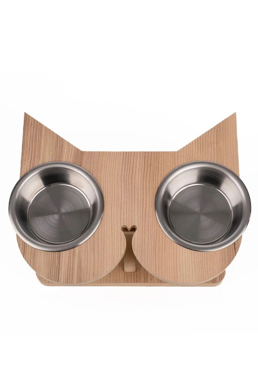 Bol pentru hrana animale de companie, Paws &amp; Whiskers, Apvm2, MDF , Multicolor - imagine 5