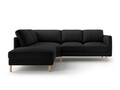 Coltar stanga 4 locuri, Eden, Micadoni, 267x234x90 cm, catifea, negru