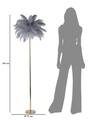 Lampadar Palm, Mauro Ferretti, 3 x E14, 40W, 55x160 cm, fier, auriu/gri