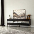Comoda TV, Neostill, Leon, 180x59x35 cm, PAL, Aur / Fume