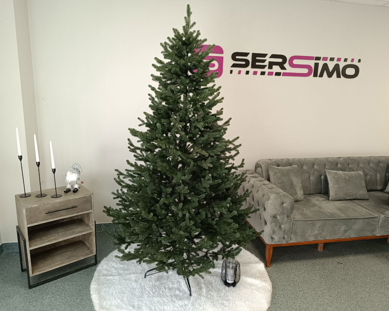 Brad artificial Christmas Deluxe by Sersimo, Viena verde, 3D, 210cm — imaginea 13