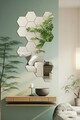 Oglinda decorativa, Mirrorland, Hexagon (20 Pieces), Argintiu