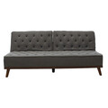 Canapea extensibila 3 locuri Marco, Pakoworld, 180x80x80 cm, textil, gri