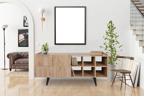 Consola, mod design, both, 150x42x71 cm, stejar