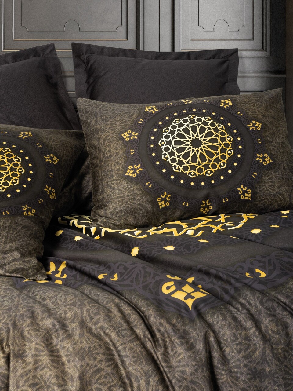 Lenjerie de pat dubla, Togay - Anthracite, Cotton Box, Bumbac Satinat
