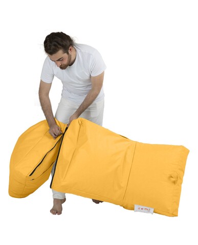 Fotoliu extensibil, Siesta, Ferndale Bean Bag, 55 - 180 cm, poliester impermeabil, galben