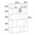 Corp biblioteca, Minima, Piramide Wide , 90x160x22 cm, Alb