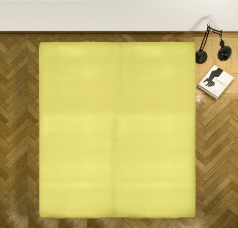 Cearceaf de pat cu elastic heinner, 180x200 cm, bumbac, galben