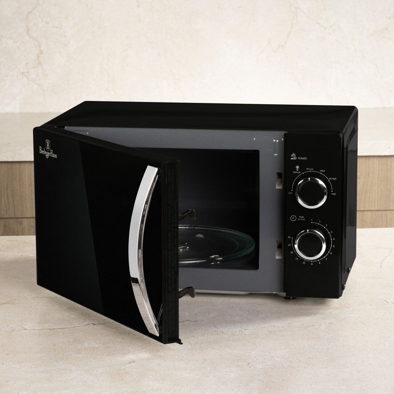 Cuptor cu microunde Berlinger Haus, Matte Black, 1200W, 20L, 45.2x26.2x33.5 cm, negru — imaginea 2