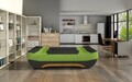 Canapea extensibila 3 locuri ELTAP, Ewa II, 189x90x88 cm, lemn/poliester, negru/verde deschis