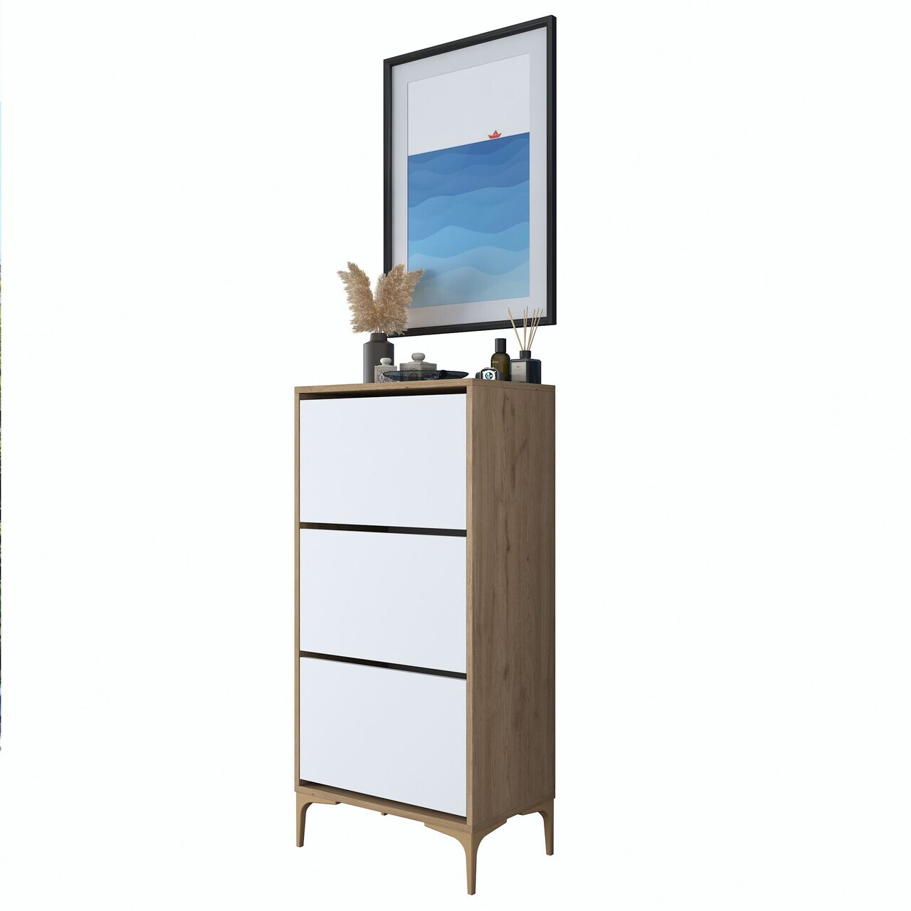 Pantofar, Hanah Home, EB116, 60x125x37.5 cm, PAL melaminat, Nuc/Alb - view 7