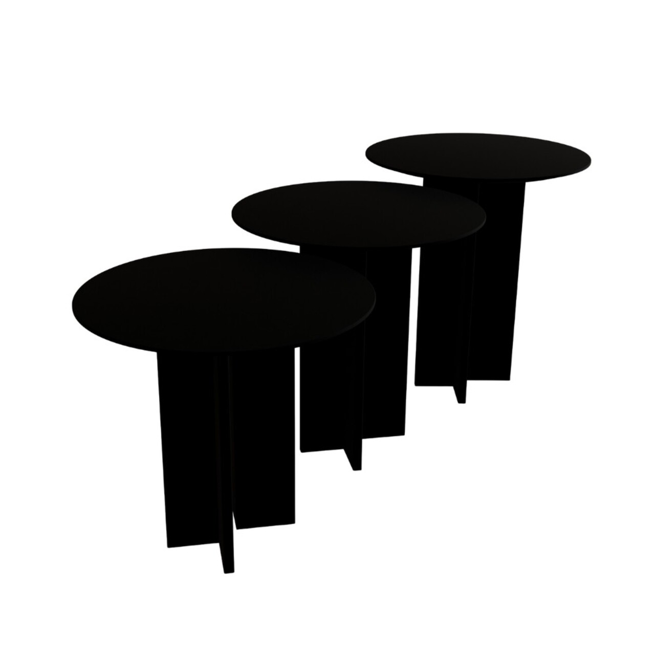 Set masuta de cafea, Rotexa, Leo (55 + 50 + 45), Negru - 2 | YEO