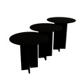 Set masuta de cafea, Rotexa, Leo (55 + 50 + 45), MDF , Negru