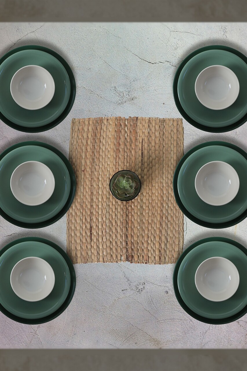 Set de cină din ceramică (18 piese), L'essentiel Maison, 275KRM1970, Antibacterian, Verde/Alb - view 5