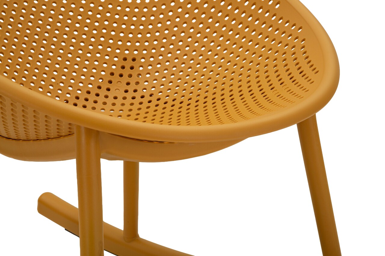 Set 2 scaune balansoar, Mauro Ferretti, Ibiza, 66x88x80 cm, utilizare interior / exterior,  plastic, mustar - view 7