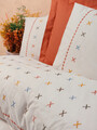 Lenjerie de pat dubla, Joli - Tile Red, Cotton Box, Bumbac Ranforce