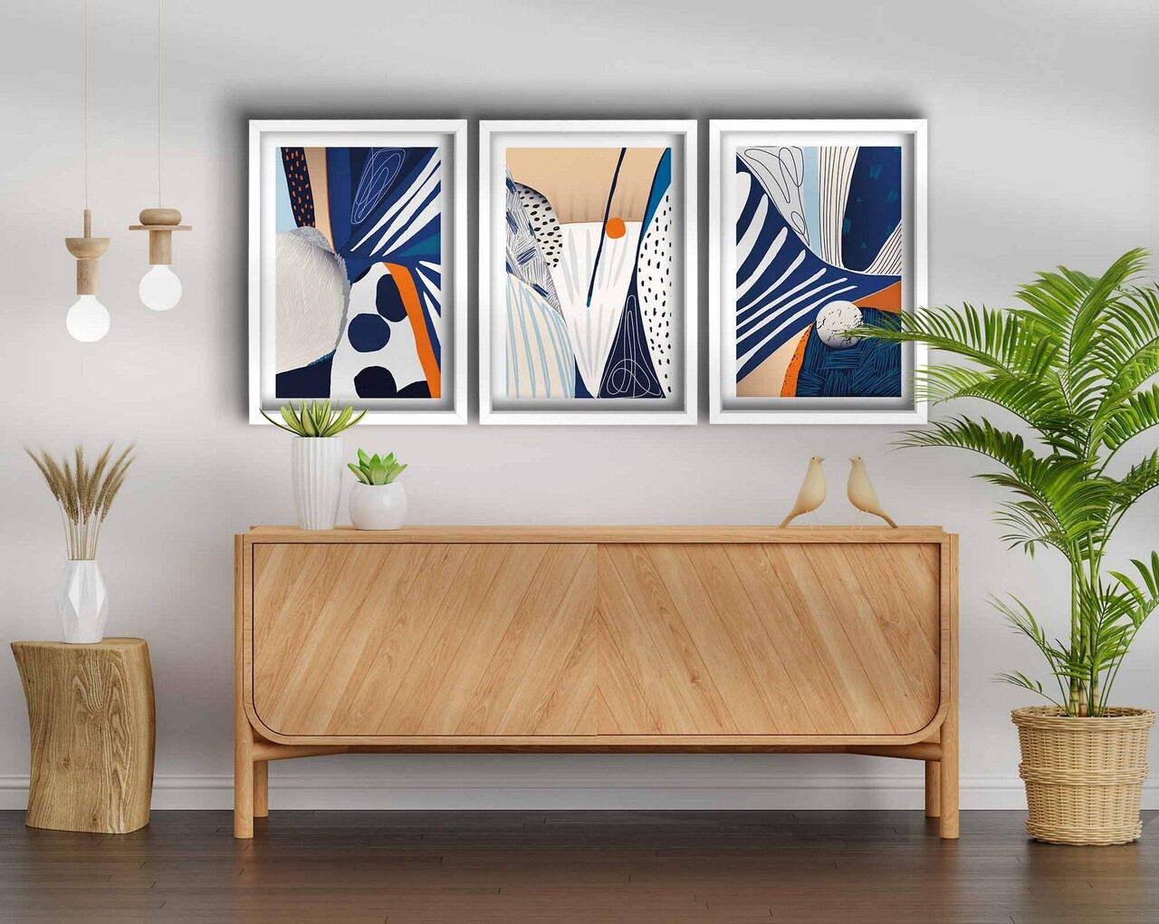 Set 3 tablouri decorative, 3P3853NISCT-015, Lemn, Multicolor - view 2