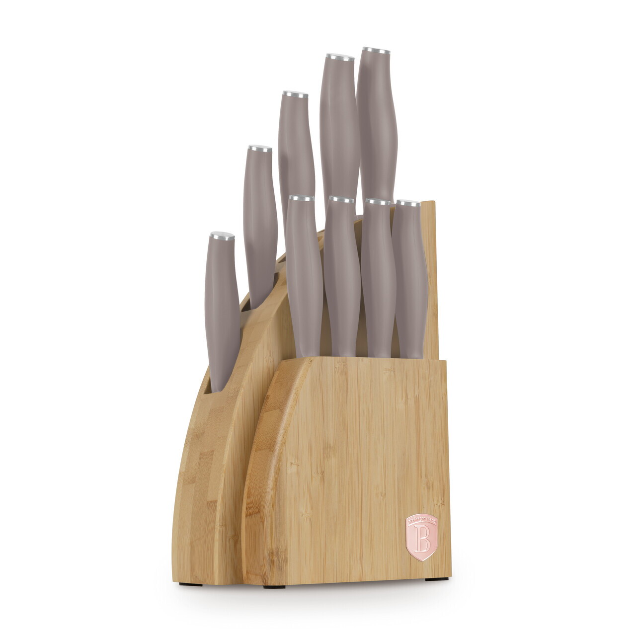 Set 9 cutite cu suport Berlinger Haus, Taupe, inox/bambus, taupe mat/natur - view 6