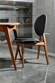 Set masa si scaune 5 piese, Vow Chair, Touch Wooden, Lemn de carpen, Nuc / Antracit
