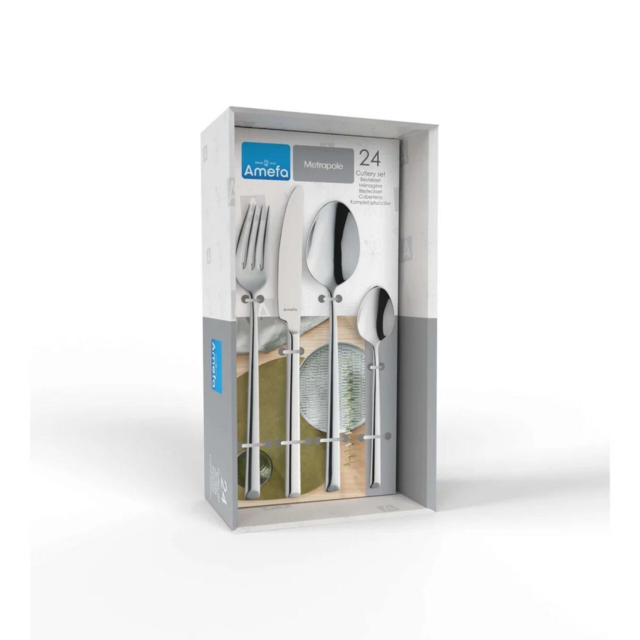 Set tacamuri 24 piese Amefa, Metropole, inox 18/10, argintiu — imaginea 14