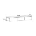 Comoda TV, Hanah Home, Avalon, 140x16.6x31.8 cm, PAL, Alb