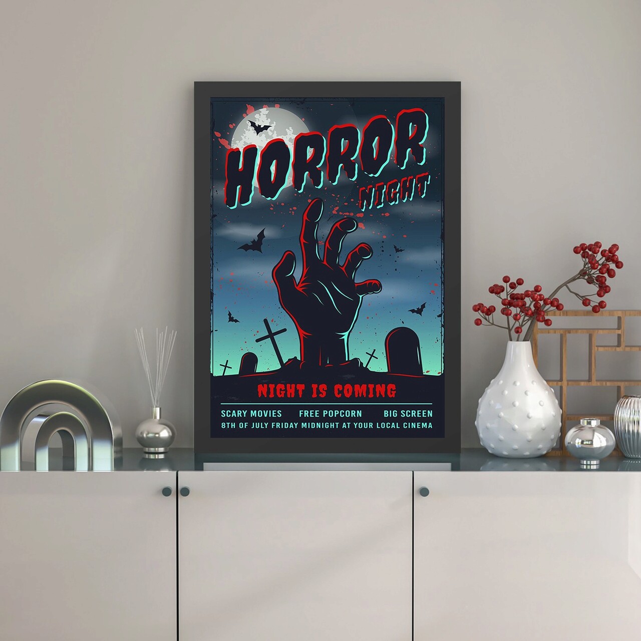 Tablou decorativ, Horror Night (55 x 75), MDF , Polistiren, Multicolor