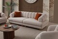Canapea 3 locuri, Atelier del Sofa, 752EST1156, Lemn de carpen/PAL melaminat, Bej